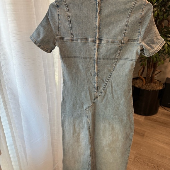 Zara Light Blue Denim Midi Dress - Picture 3 of 7